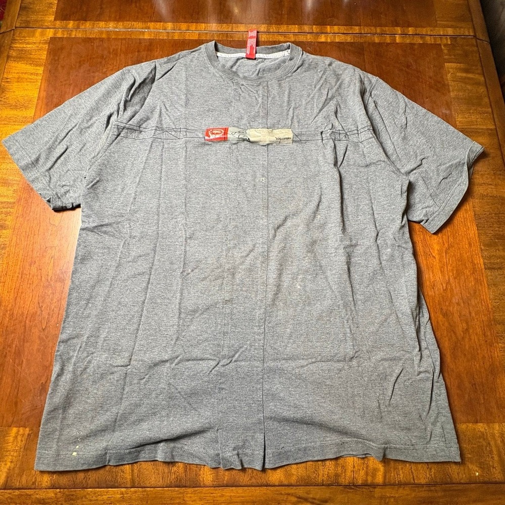 Ecko Unltd Gray Graphic Stripe T-Shirt Men's XL Streetwear